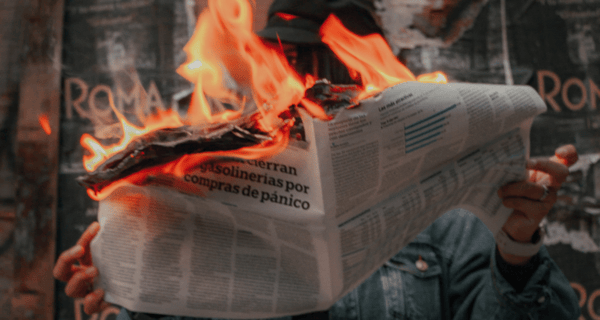 Newspaper on Fire